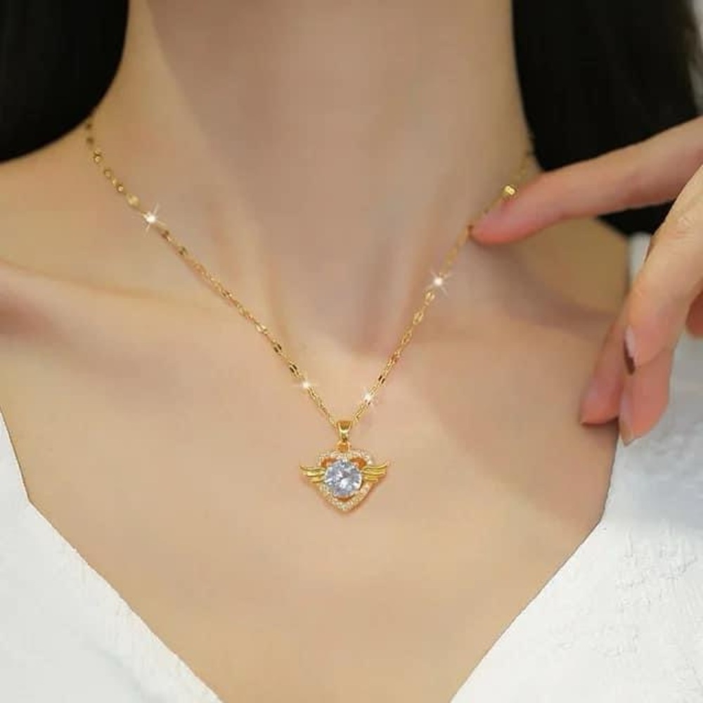 Stainless Steel New Trend Love Heart Wing Necklace for Women 🔥🔥🔥